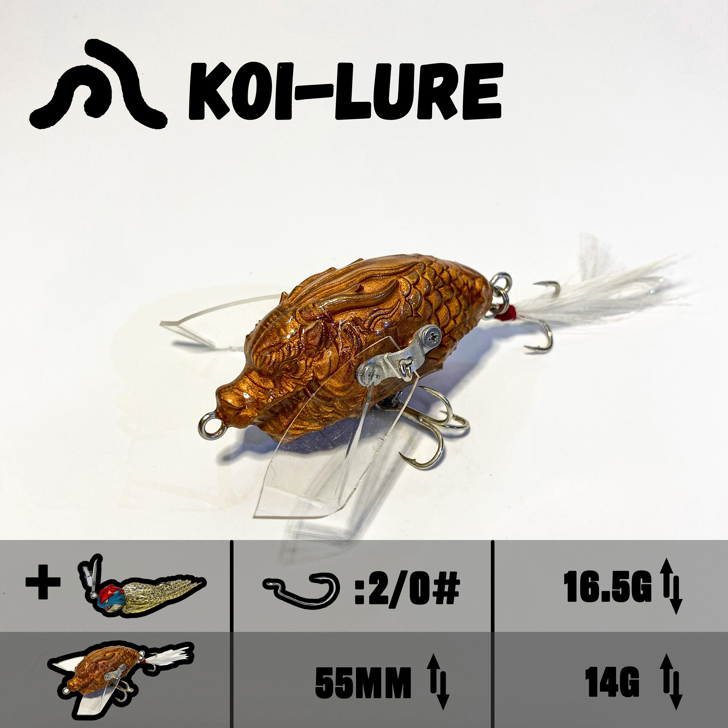 koi-lure （Celestial Serpent） Popper X1+(Wyrm Lizard) JIG X1