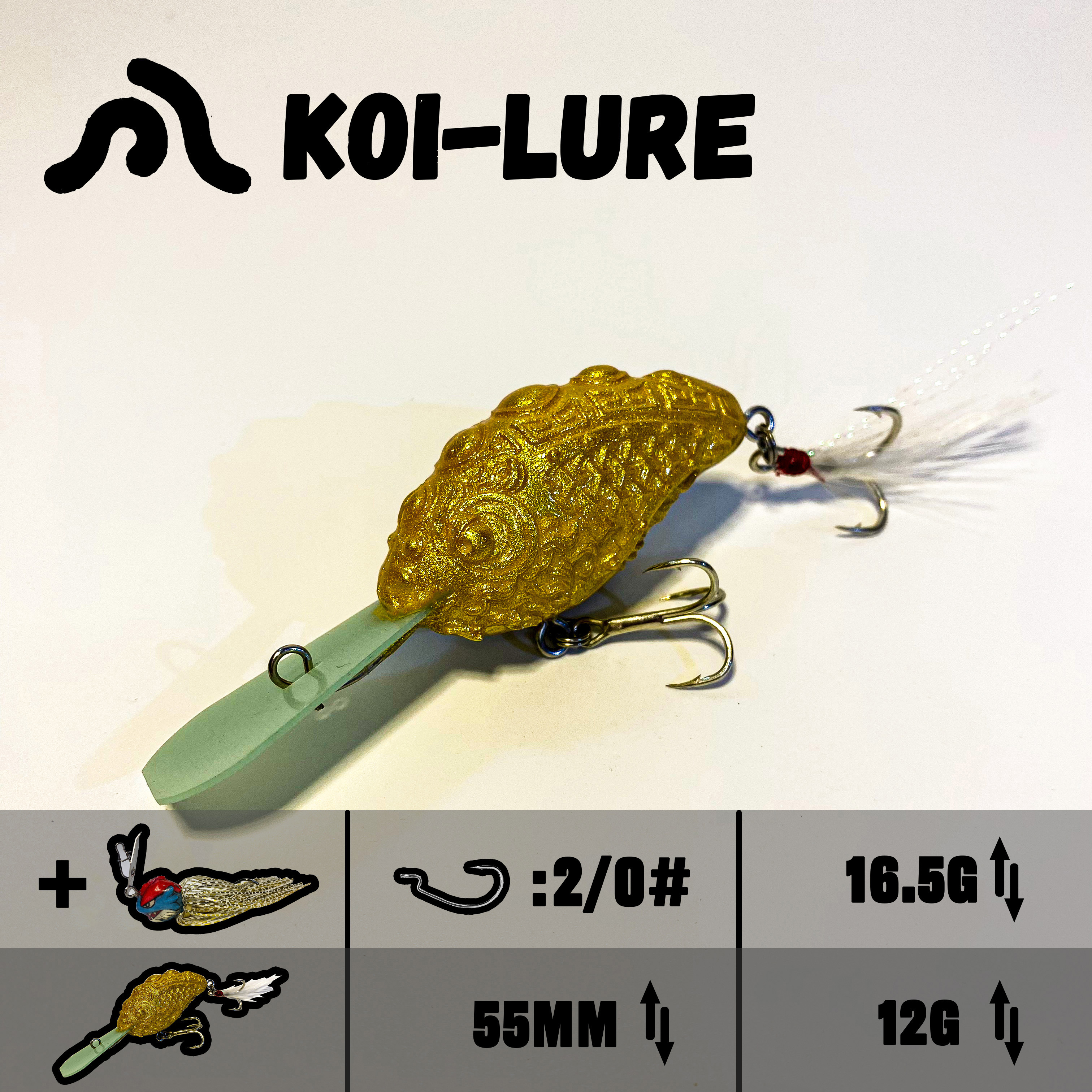 koi-lure ( Mystic Guardian) Crankbait X1+ (Wyrm Lizard) JIG X1