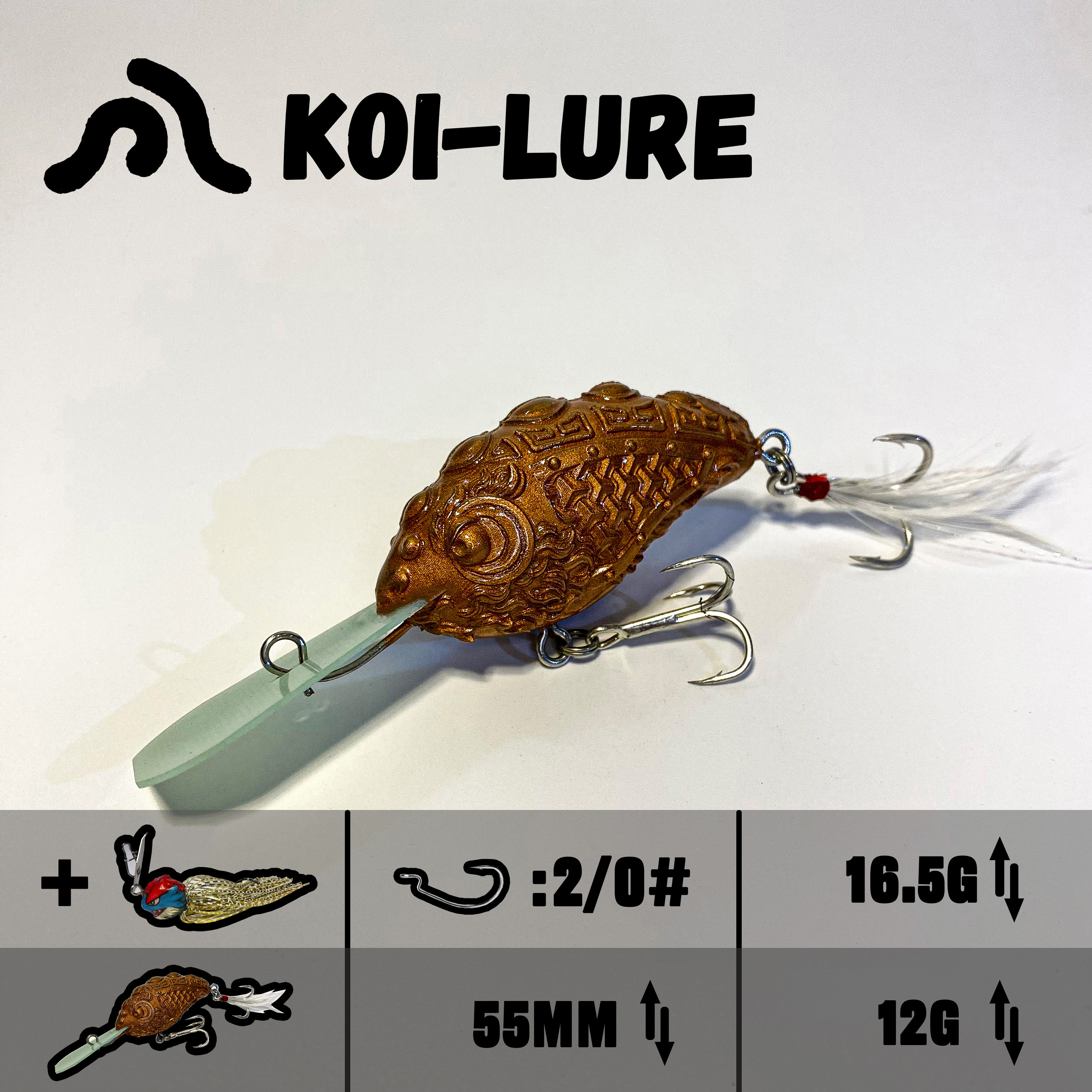 koi-lure ( Mystic Guardian) Crankbait X1+ (Wyrm Lizard) JIG X1