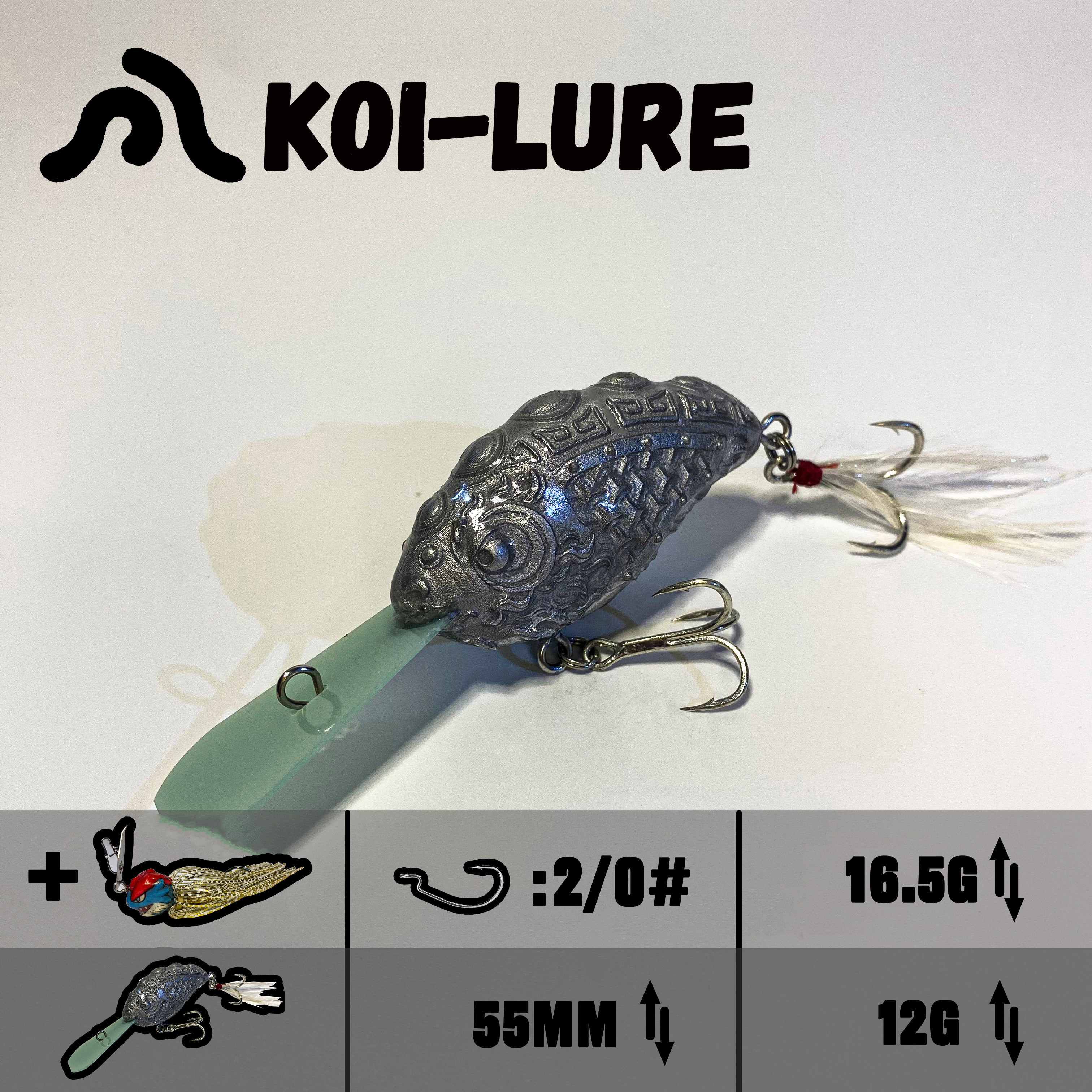 koi-lure ( Mystic Guardian) Crankbait X1+ (Wyrm Lizard) JIG X1