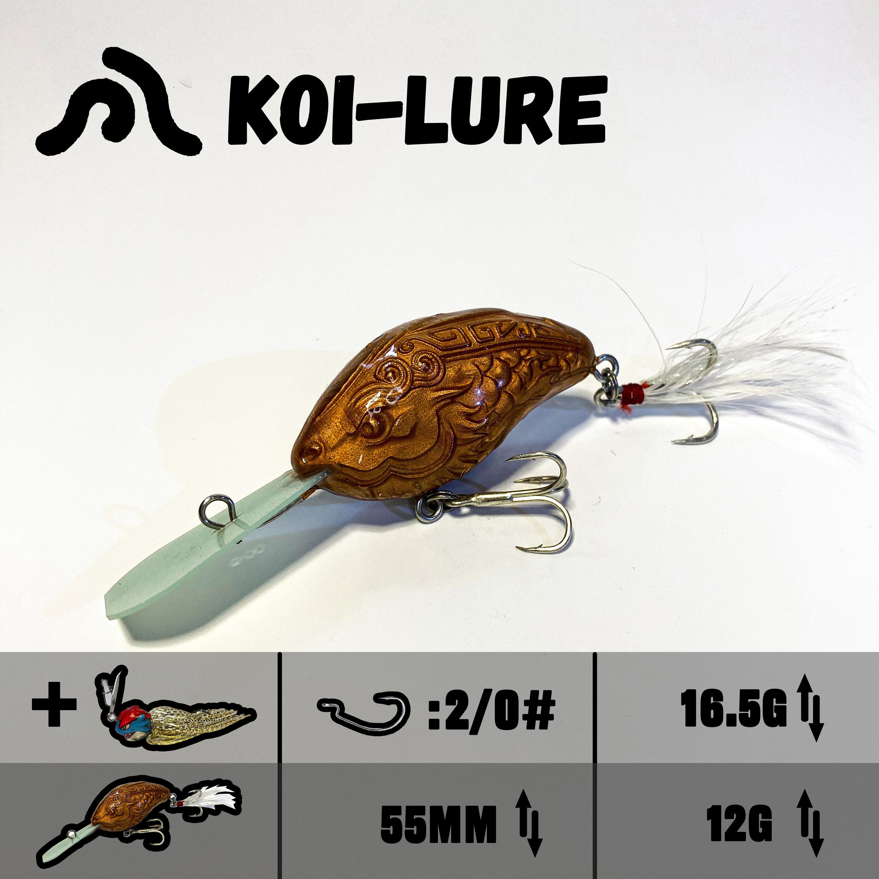 koi-lure (Feathered Raptor) Crankbait X1+ (Wyrm Lizard) JIG X1