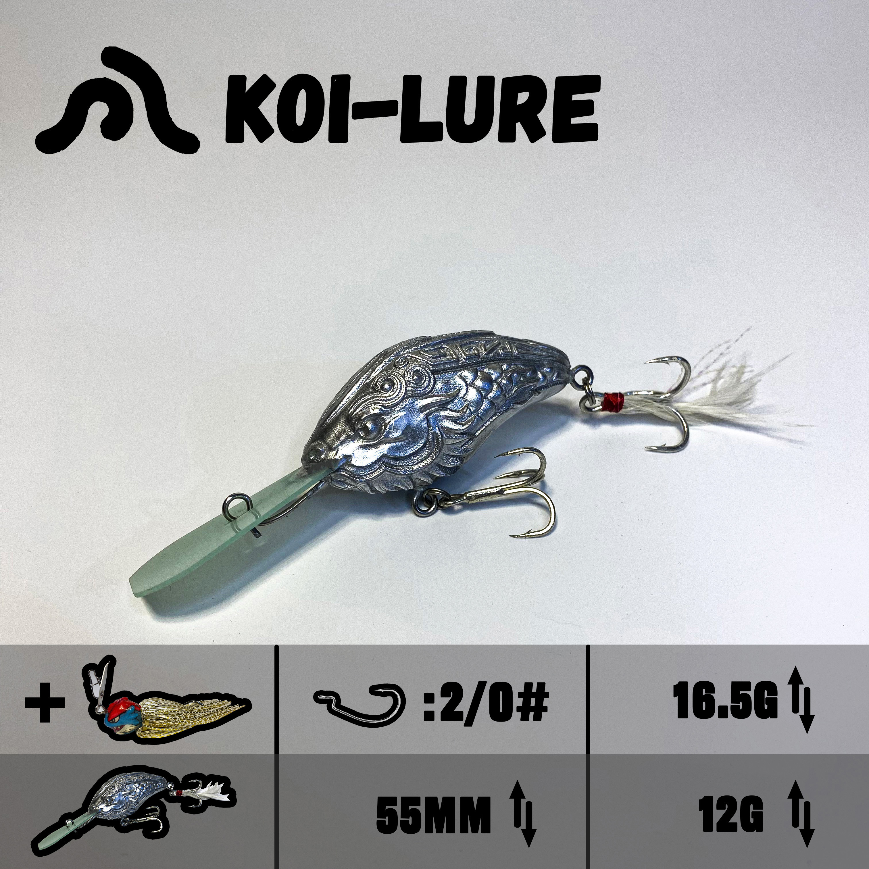 koi-lure (Feathered Raptor) Crankbait X1+ (Wyrm Lizard) JIG X1