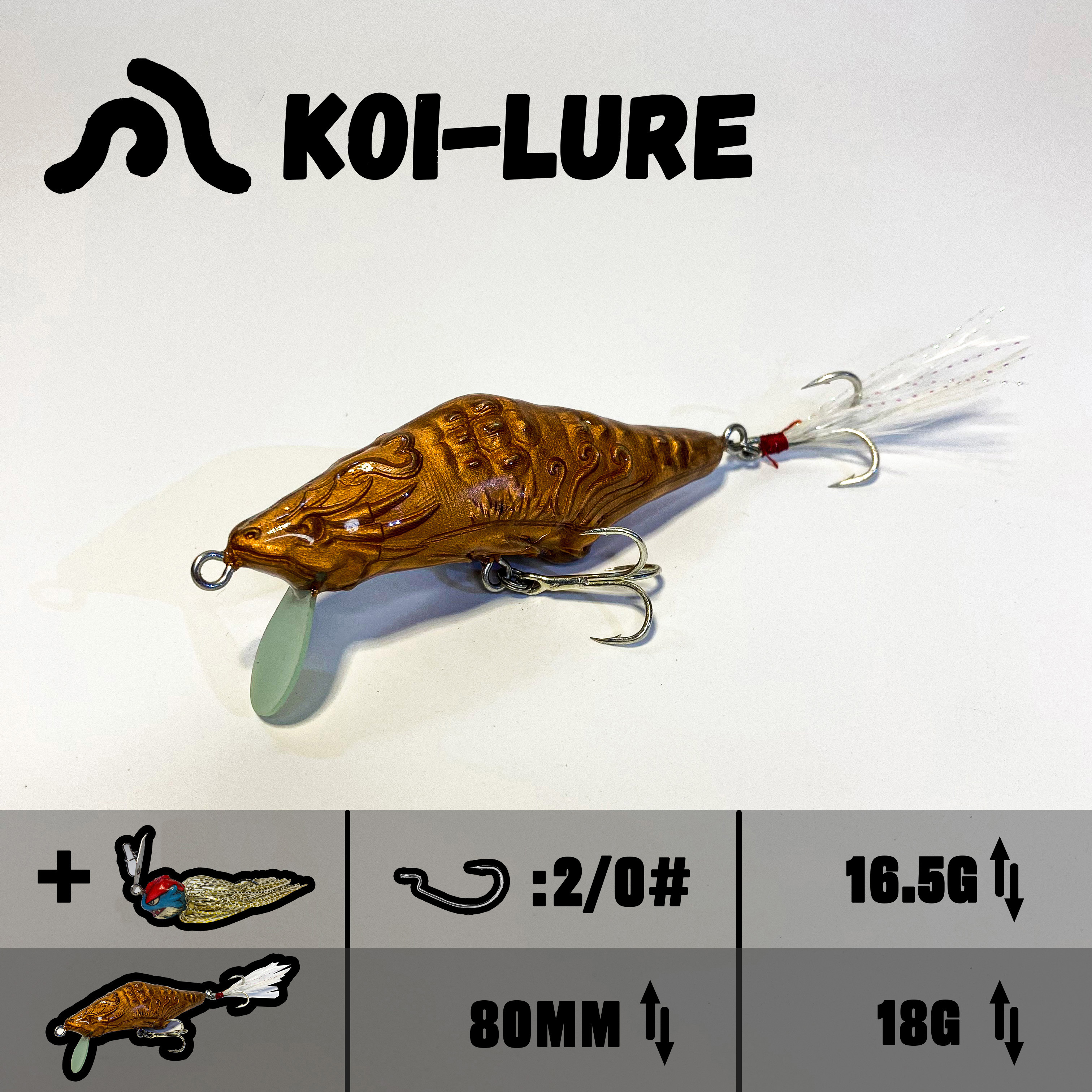 koi-lure （Scale Dominator） Minnow X1+ (Wyrm Lizard)  JIG X1