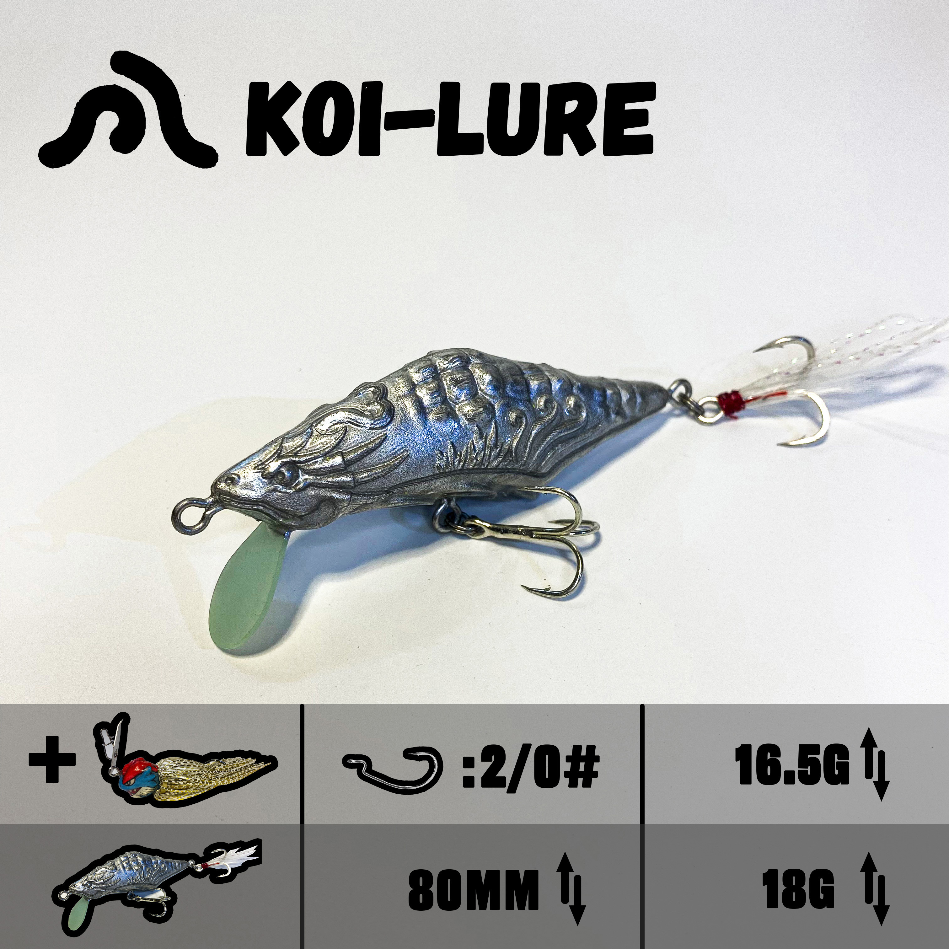 koi-lure （Scale Dominator） Minnow X1+ (Wyrm Lizard)  JIG X1