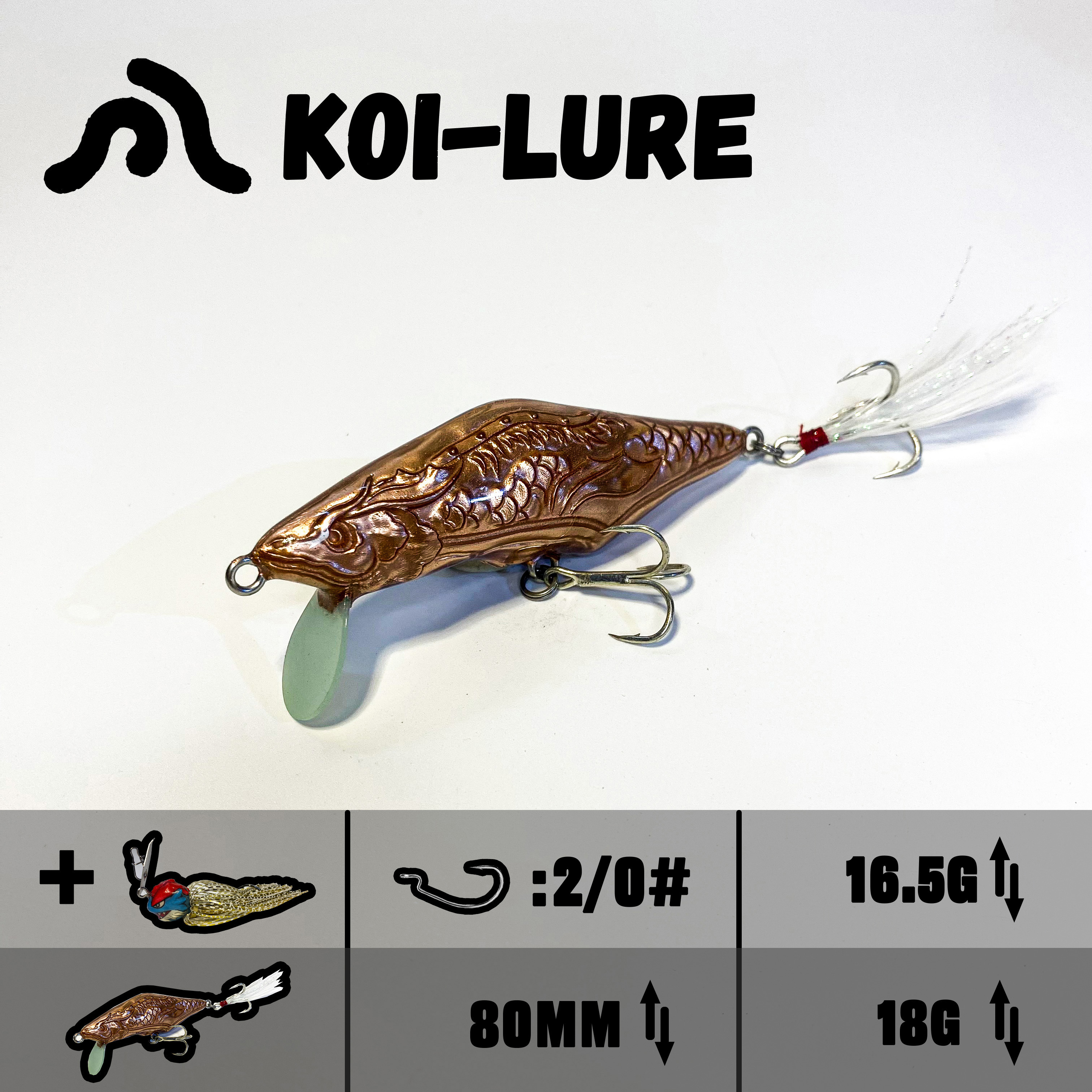 koi-lure （Armored Leviathan） Minnow X1+ (Wyrm Lizard)  JIG X1