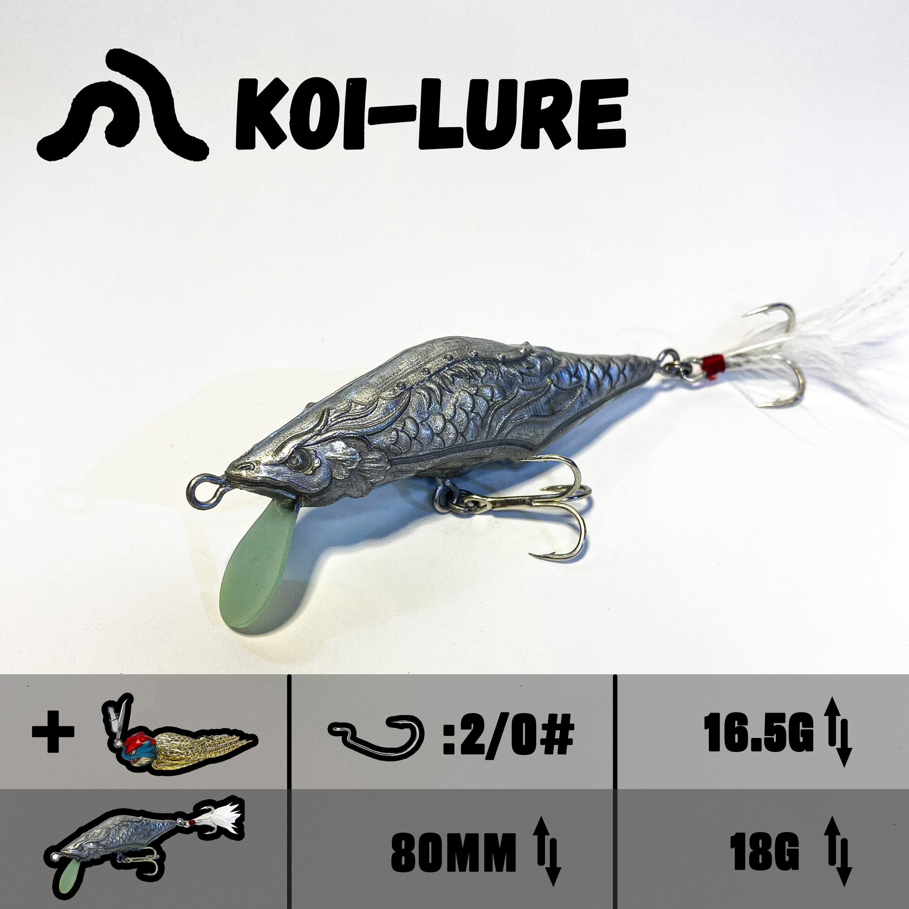koi-lure （Armored Leviathan） Minnow X1+ (Wyrm Lizard)  JIG X1