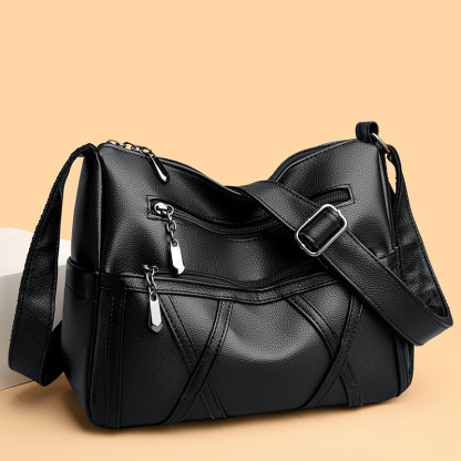 [Compra uno e prendine uno gratis] Nuova borsa a tracolla retrò multistrato in pelle di vacchetta, grande capacità, alla moda e versatile.