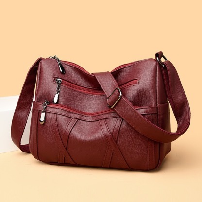[Compra uno e prendine uno gratis] Nuova borsa a tracolla retrò multistrato in pelle di vacchetta, grande capacità, alla moda e versatile.