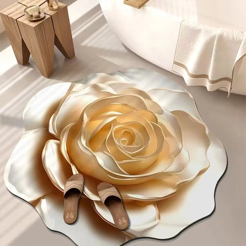 🏡Chłonna mata podłogowa z diatomitu w kształcie kwiatu 3D