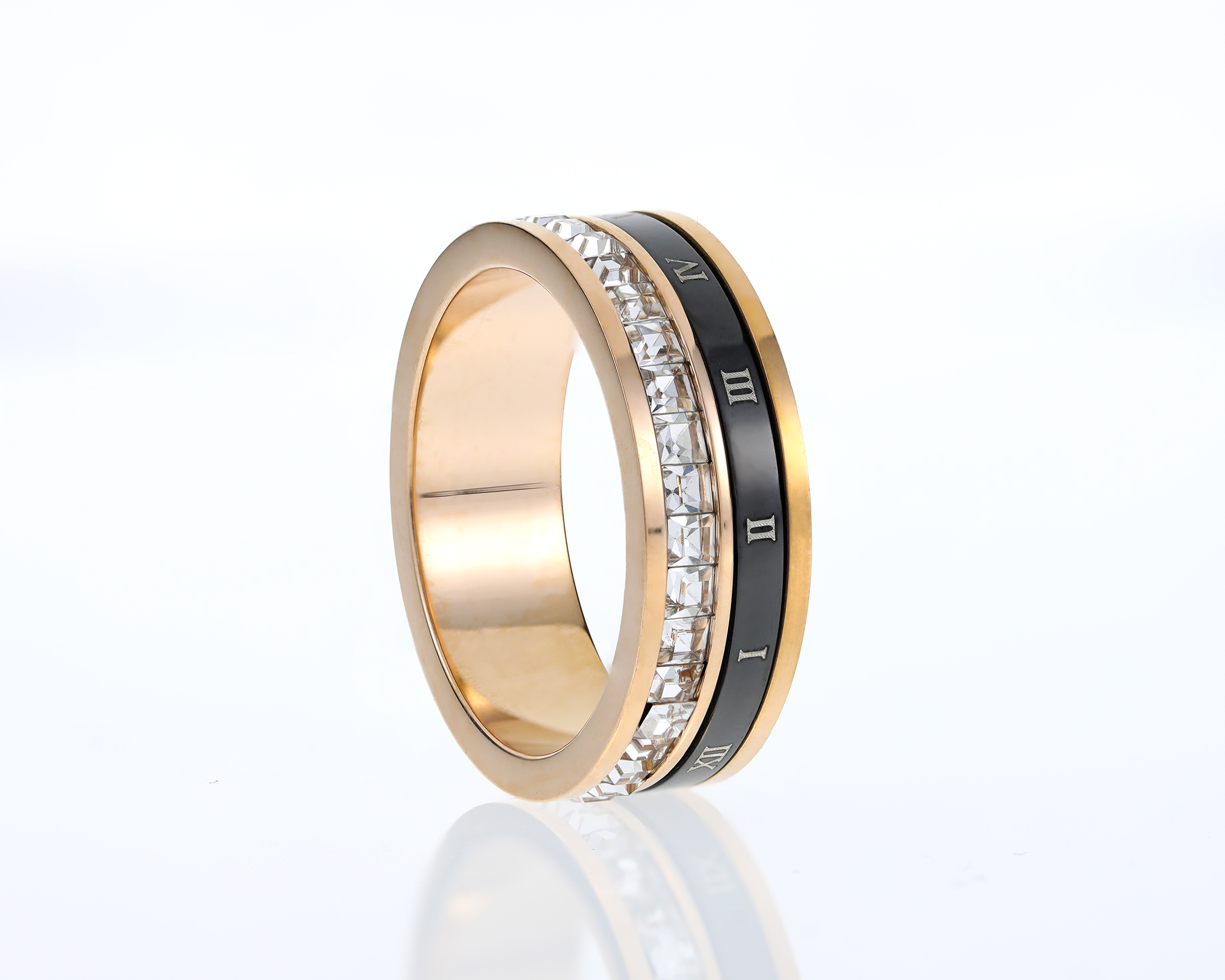 ChronoRing of Eternity,Anxiety Relief Spinner Ring for Men & Women, Calming Jewelry for Meditation,Moissanite Cogwheel Fidget Ring in Copper