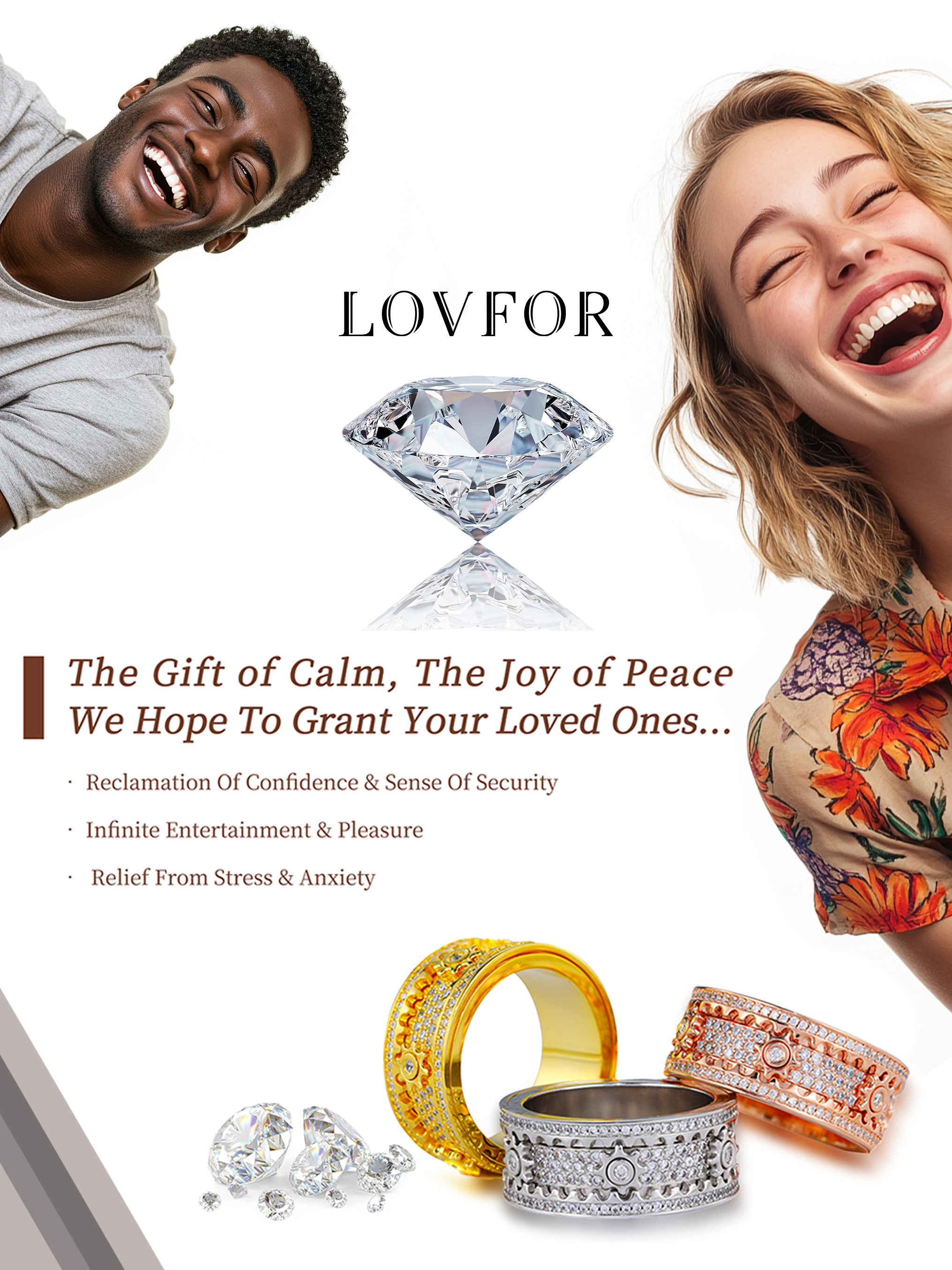 Lovfor,Spinner ring,Fidget ring