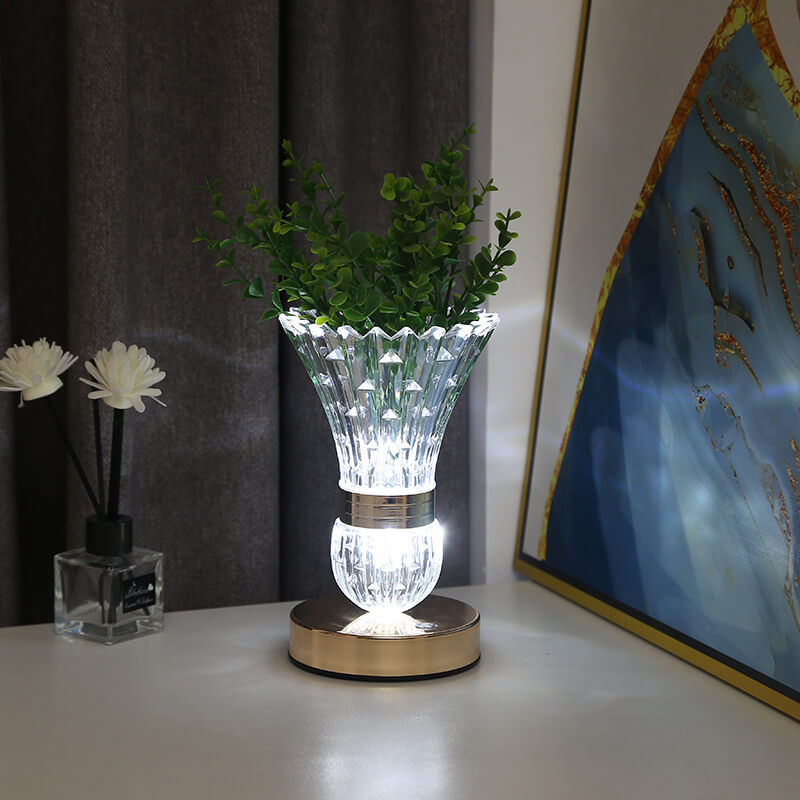 LED Crystal Vase Lamp