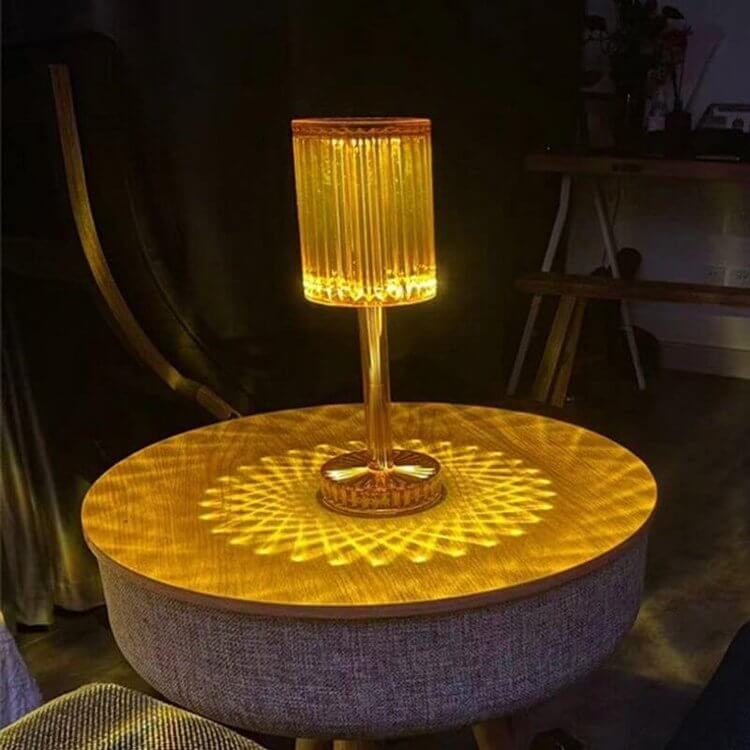 Striped Crystal Table Lamp