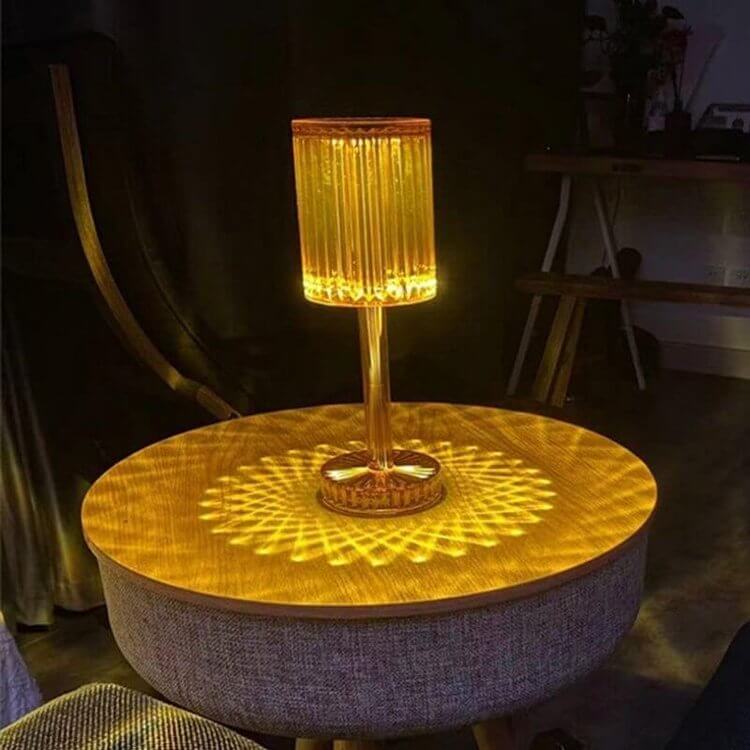 Striped Crystal Table Lamp