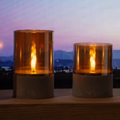 Gold Glass LED Candles(3 PCS)
