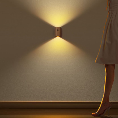 Magnetic Induction Wood Wall Light