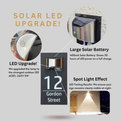Personalized Solar Modern Door Plaque