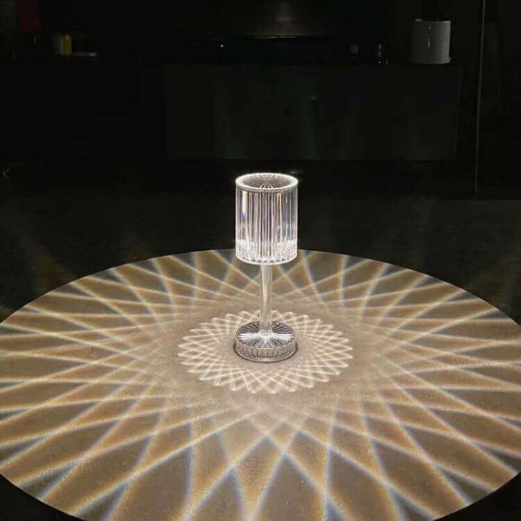 Striped Crystal Table Lamp
