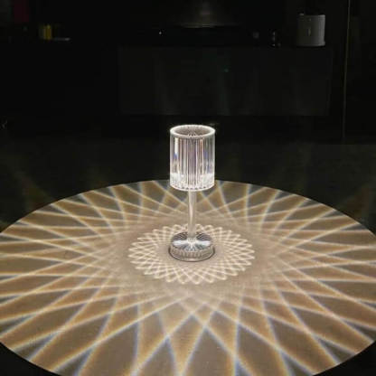 Striped Crystal Table Lamp