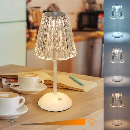 Crystal Metal Cordless Table Lamp