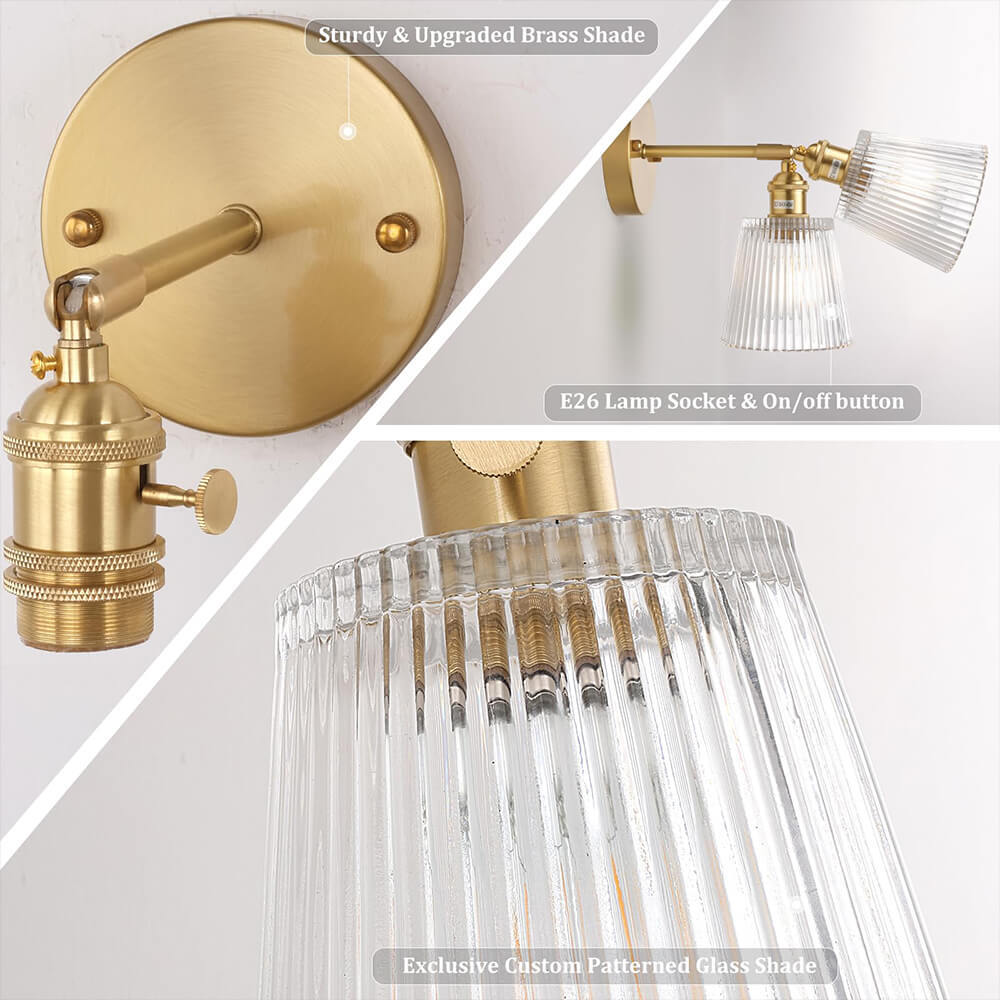 Striped Glass Vintage Wall Light