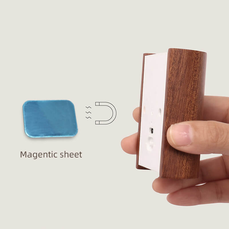 Magnetic Induction Wood Wall Light
