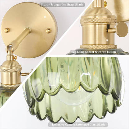 Vintage Tulip Glass Brass Sconces (Set of 2)