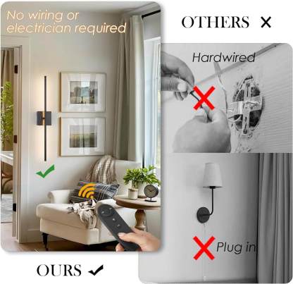 Wireless Minimalist LED Wall Sconce(2 Packs)