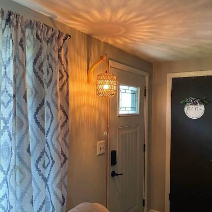 Wireless Bamboo Rattan Wall Light(2 Packs)