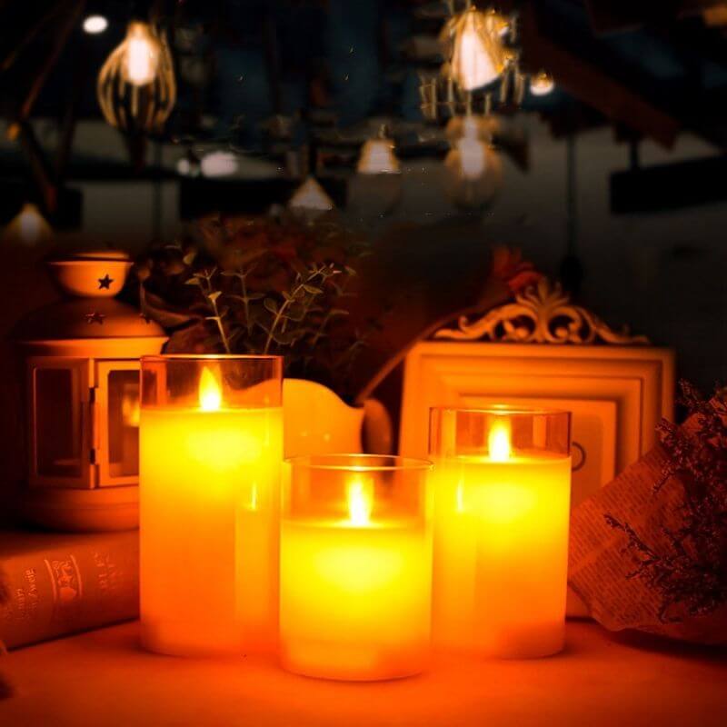 LED Glass Wiggle Candle Light(3PCS)