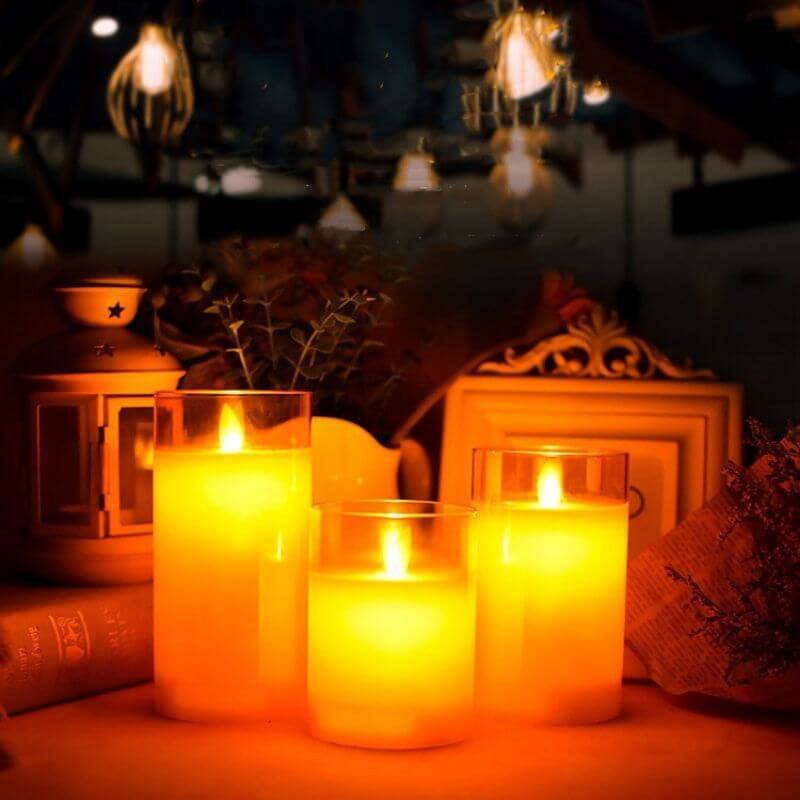 LED Glass Wiggle Candle Light(3PCS)