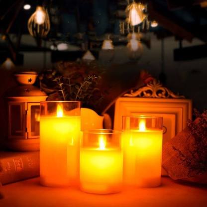 LED Glass Wiggle Candle Light(3PCS)