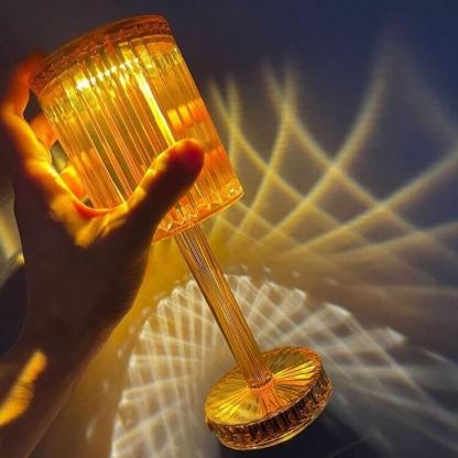 Striped Crystal Table Lamp
