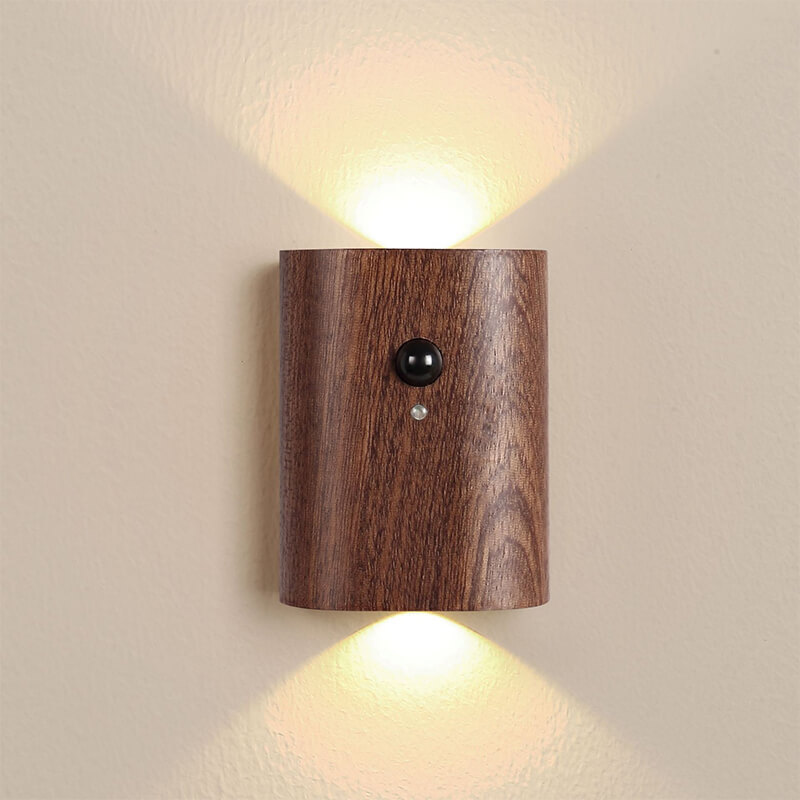 Magnetic Induction Wood Wall Light