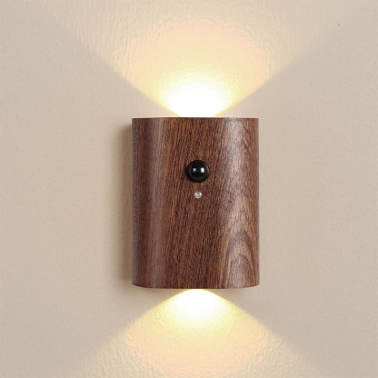 Magnetic Induction Wood Wall Light
