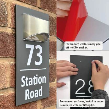 Personalized Solar Modern Door Plaque