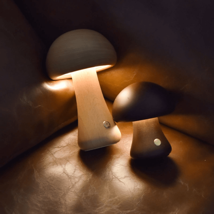 LED Wooden Mushroom Light
