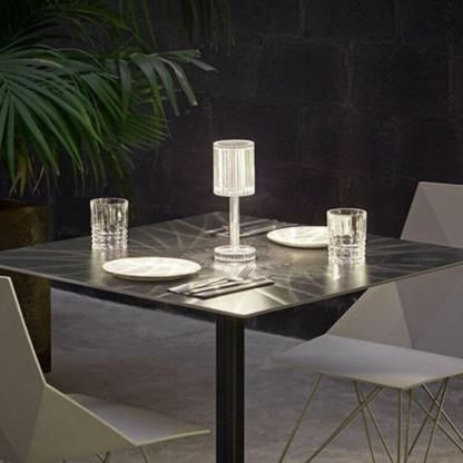 Striped Crystal Table Lamp