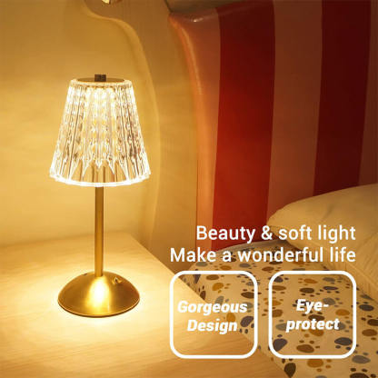 Crystal Metal Cordless Table Lamp