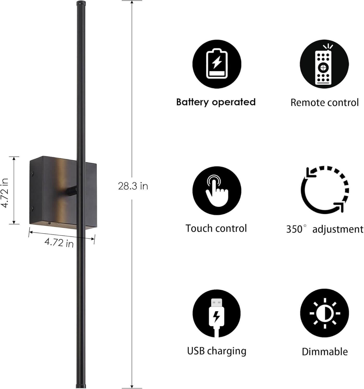 Wireless Minimalist LED Wall Sconce(2 Packs)