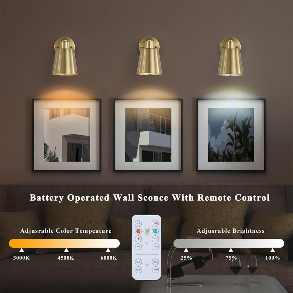Gold Modern Wireless Wall Light(2 Packs)