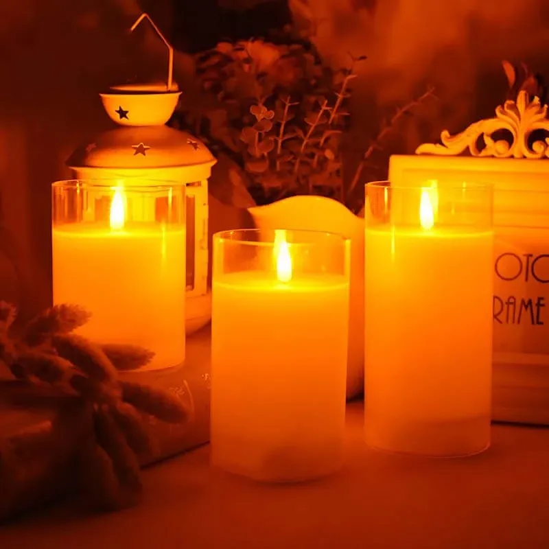 LED Glass Wiggle Candle Light(3PCS)