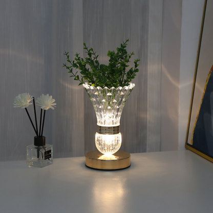 LED Crystal Vase Lamp