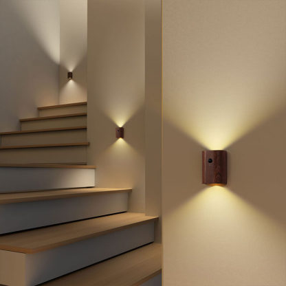 Magnetic Induction Wood Wall Light