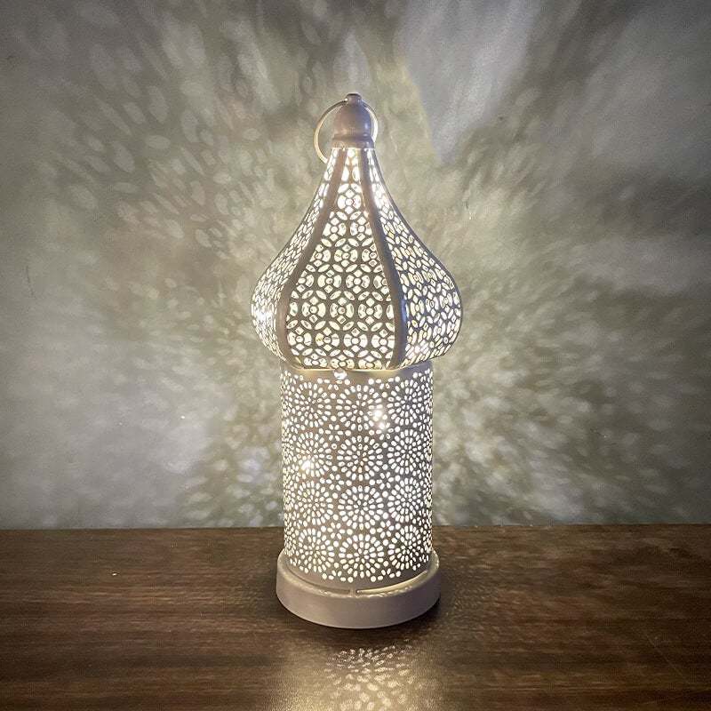 White Hollow Led Iron Wind Lamp