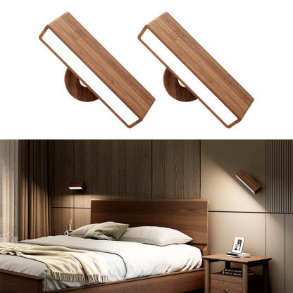 Square Wood Grain Wall Light(2 Packs)