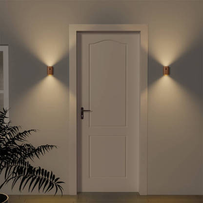 Magnetic Induction Wood Wall Light