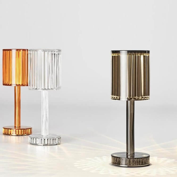 Striped Crystal Table Lamp