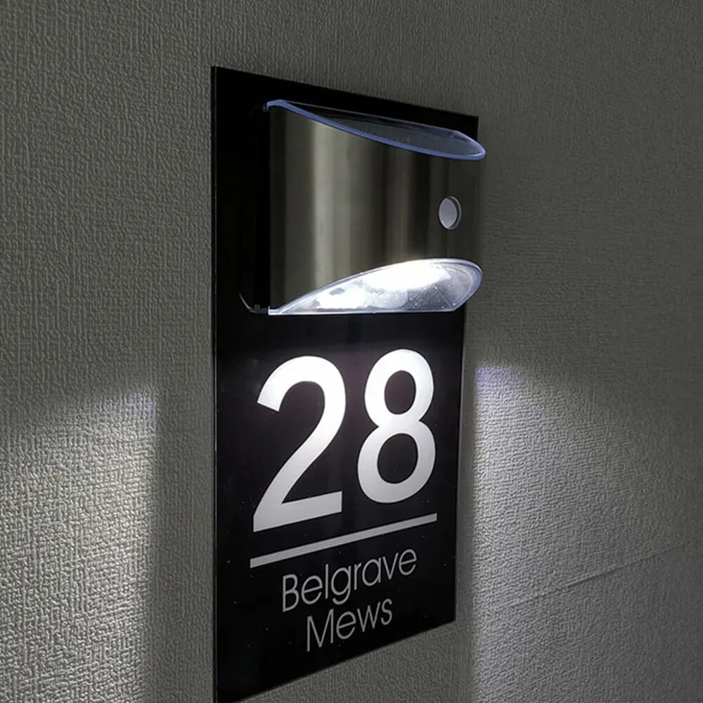 Personalized Solar Modern Door Plaque
