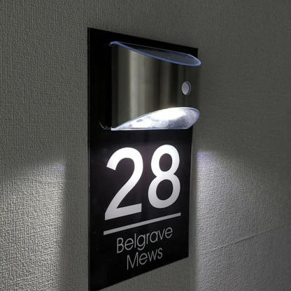 Personalized Solar Modern Door Plaque